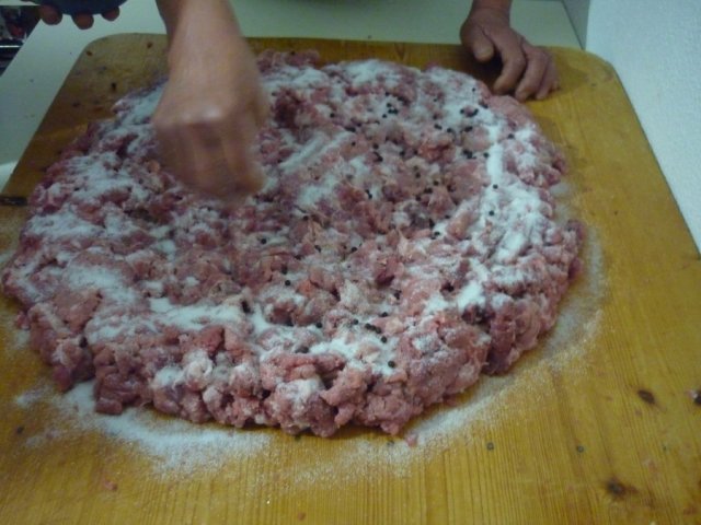 condimento della carne per la soppressata